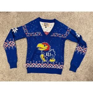 Womens KU Kansas Jayhawks Winter Sweater sz Sm